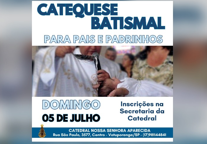 Inscrições abertas para a Catequese Batismal